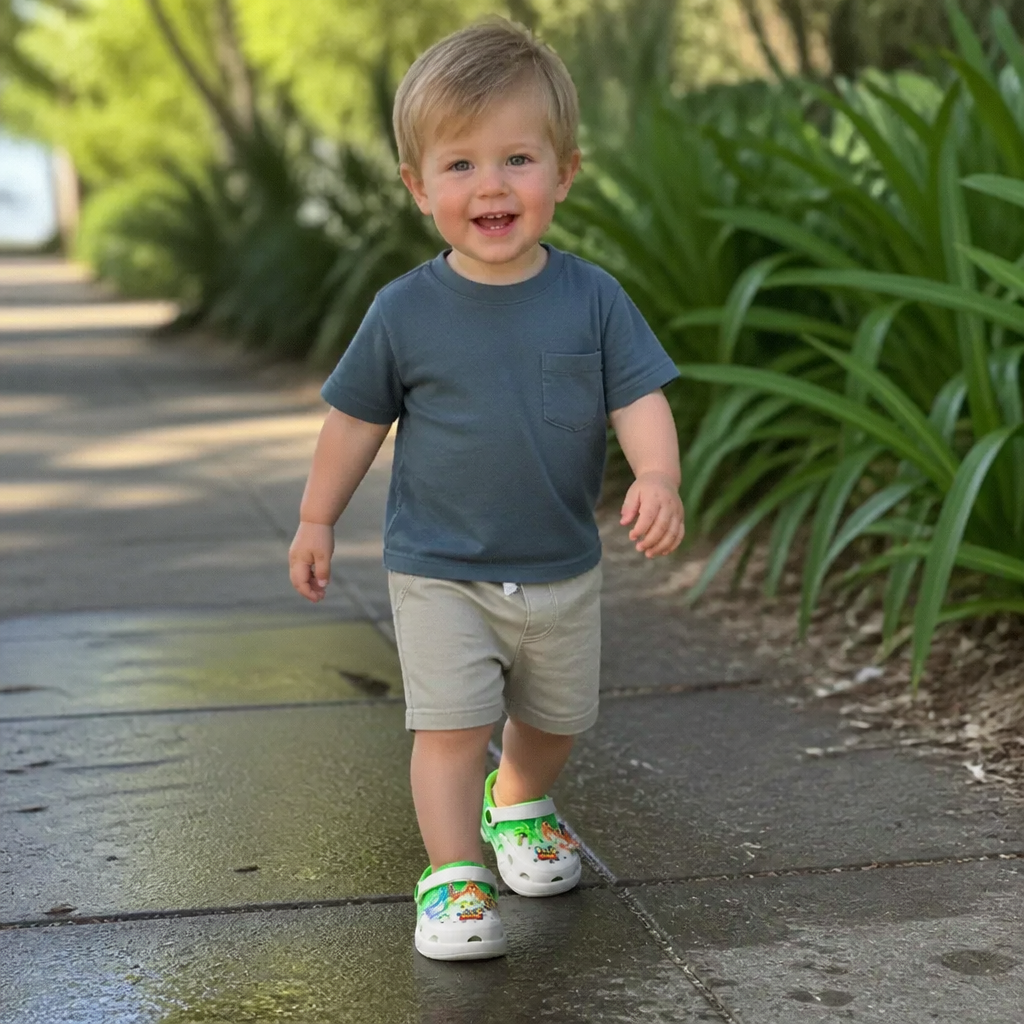 Kids’ LED Dinosaur Clogs – Light-Up Non-Slip Summer Garden & Beach Shoes