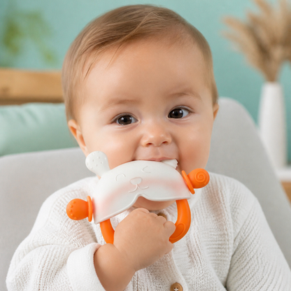 Bunny Baby Teething Mitten – Soft BPA-Free Silicone Gum Soother with Anti-Drop Wristband (3–18 Months)