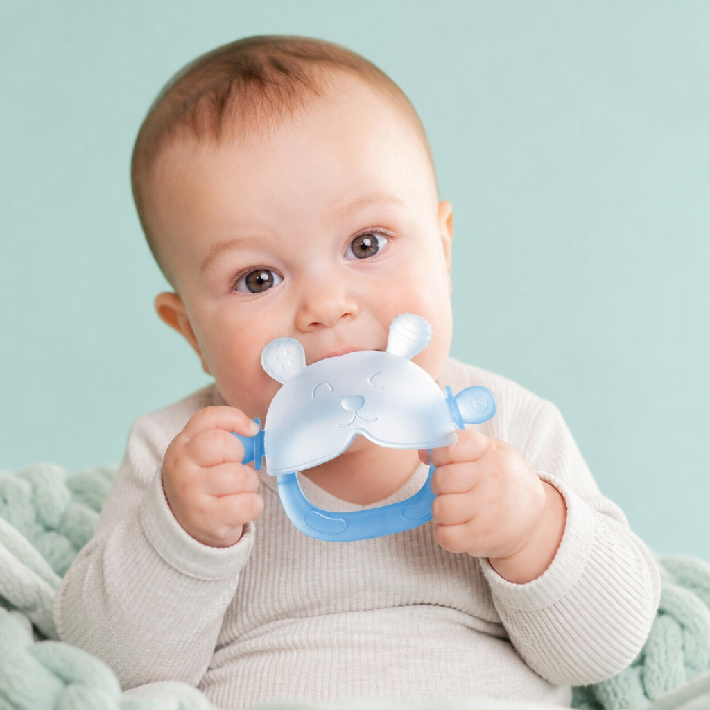 Bunny Baby Teething Mitten – Soft BPA-Free Silicone Gum Soother with Anti-Drop Wristband (3–18 Months)