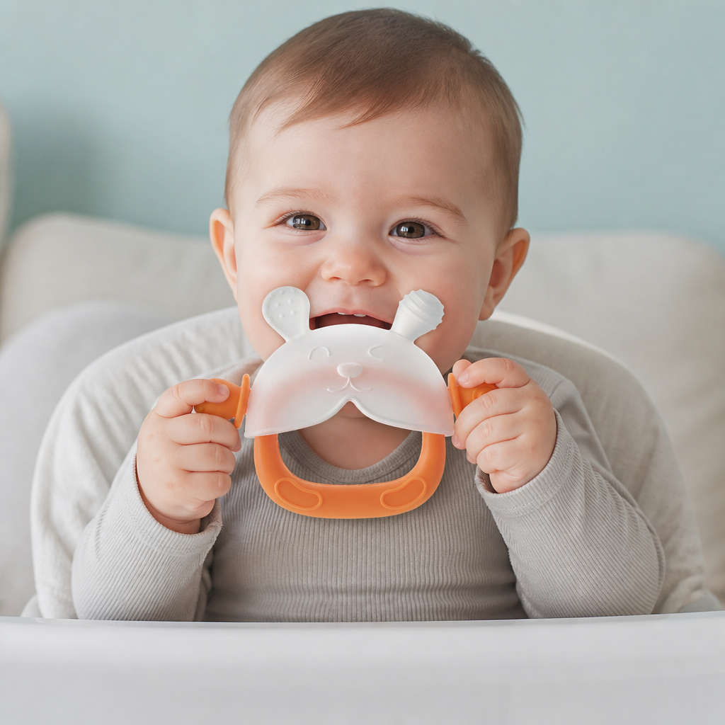 Bunny Baby Teething Mitten – Soft BPA-Free Silicone Gum Soother with Anti-Drop Wristband (3–18 Months)
