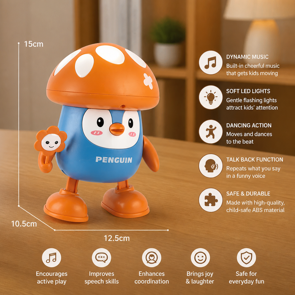 Interactive Talking & Dancing Penguin Toy with Music