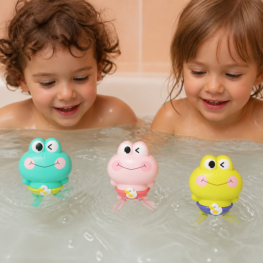 Cute Wind-Up Swimming Frog Bath Toy for Kids