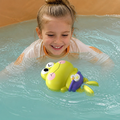 Cute Wind-Up Swimming Frog Bath Toy for Kids