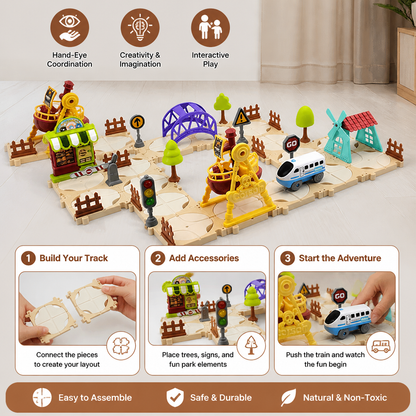 DIY Amusement Park Railway Building Set
