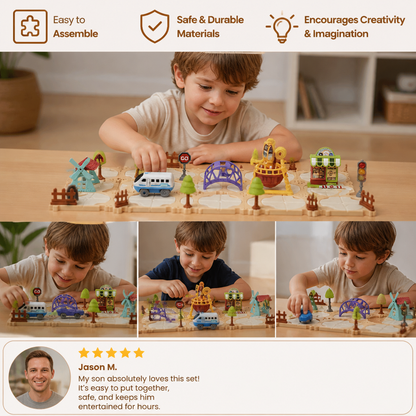 DIY Amusement Park Railway Building Set