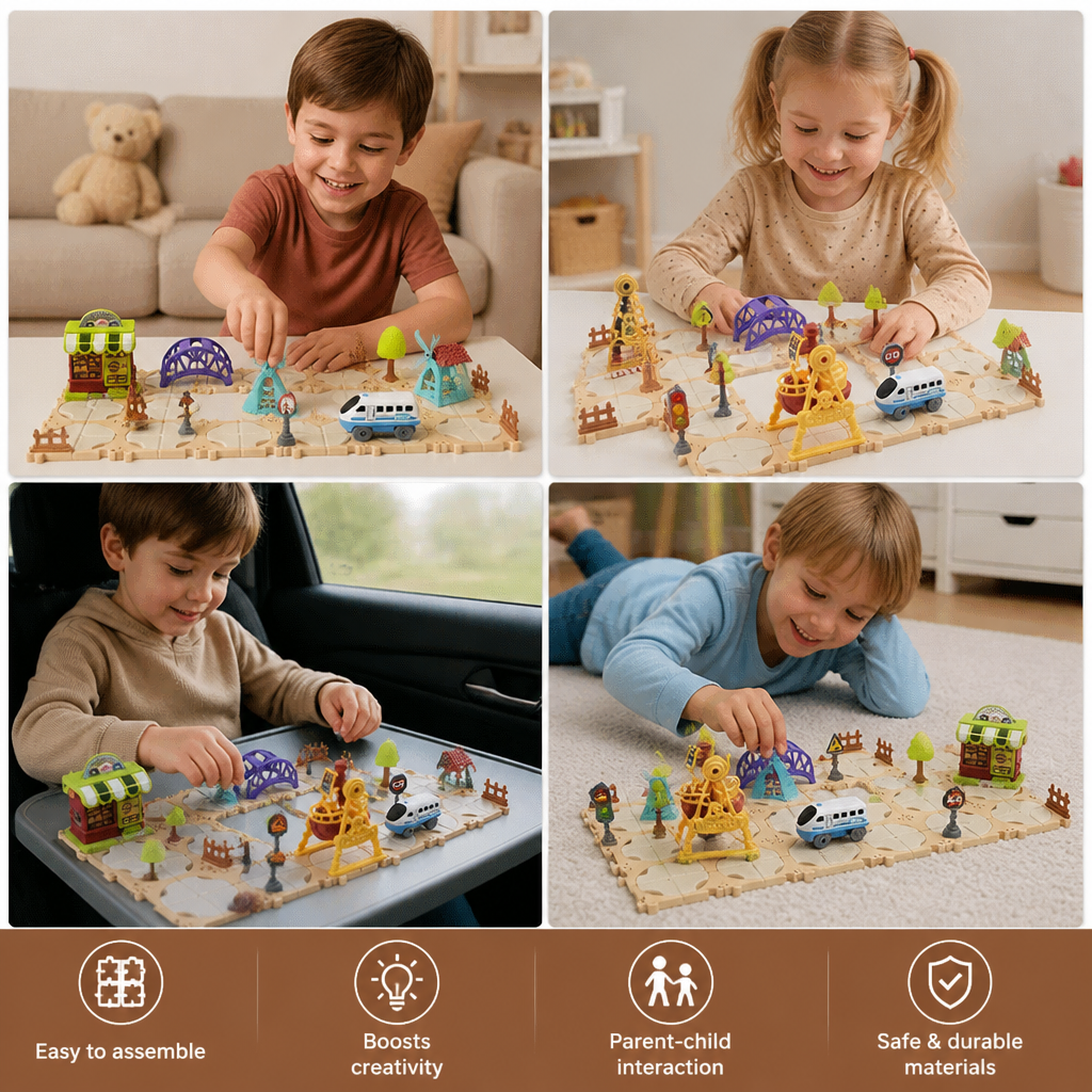 DIY Amusement Park Railway Building Set