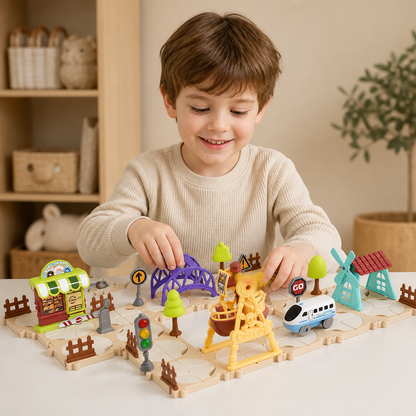 DIY Amusement Park Railway Building Set