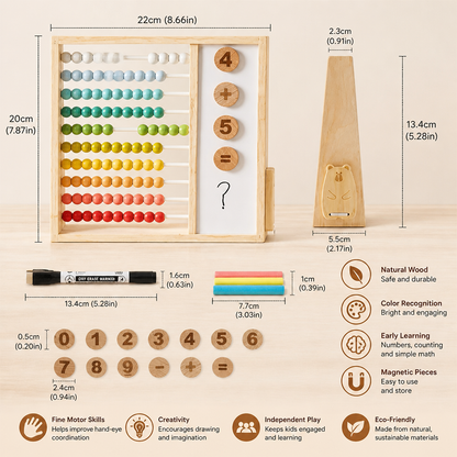 Magnetic Wooden Abacus for Kids – Educational Toy with Numbers and Colors