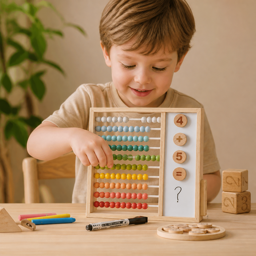 Magnetic Wooden Abacus for Kids – Educational Toy with Numbers and Colors