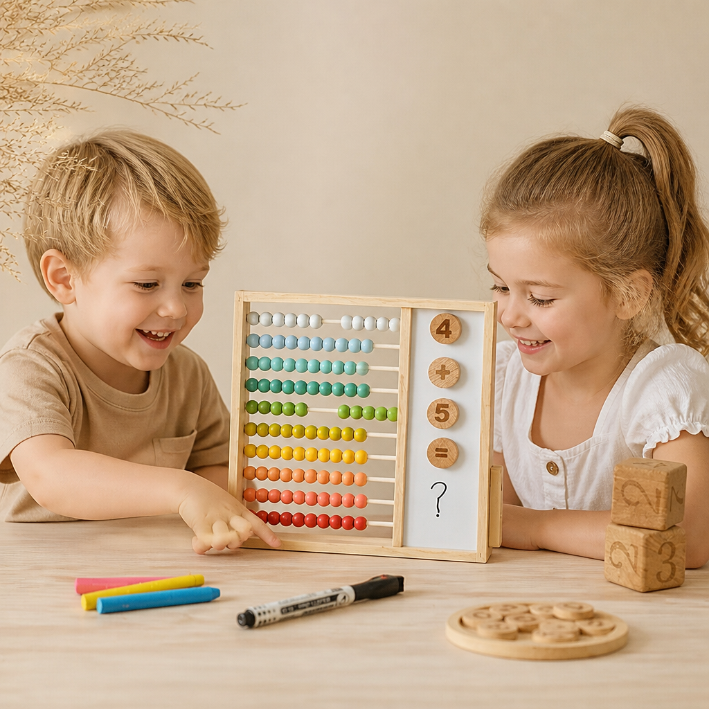 Magnetic Wooden Abacus for Kids – Educational Toy with Numbers and Colors