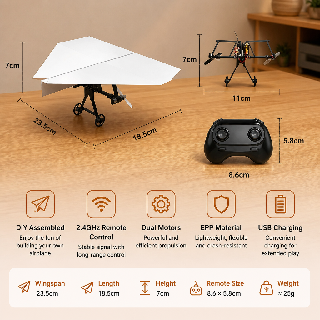 DIY Remote Control Paper Airplane Kit