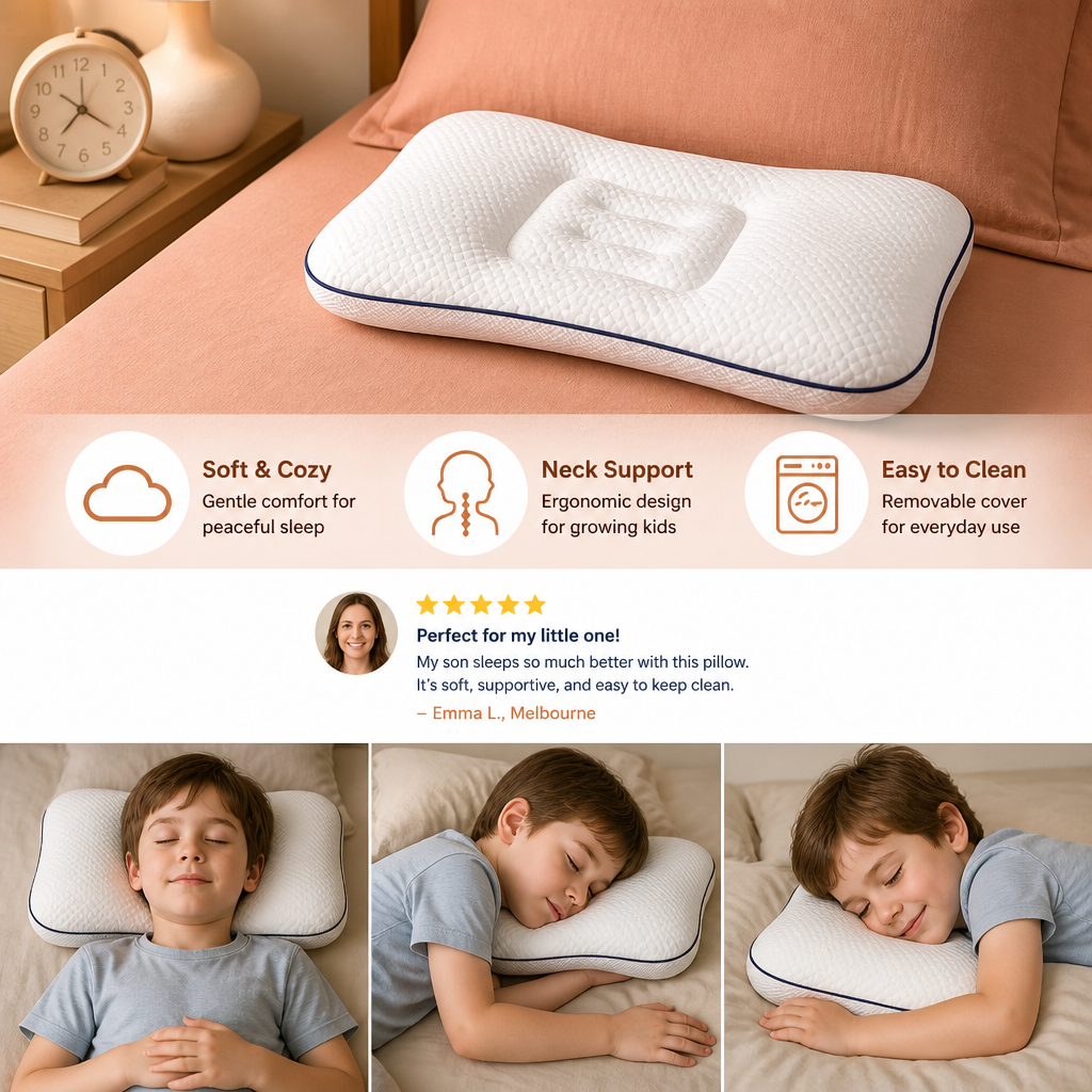 Ergonomic Neck Support Memory Foam Kids Pillow
