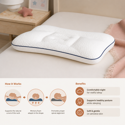 Ergonomic Neck Support Memory Foam Kids Pillow