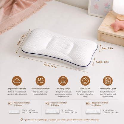 Ergonomic Neck Support Memory Foam Kids Pillow