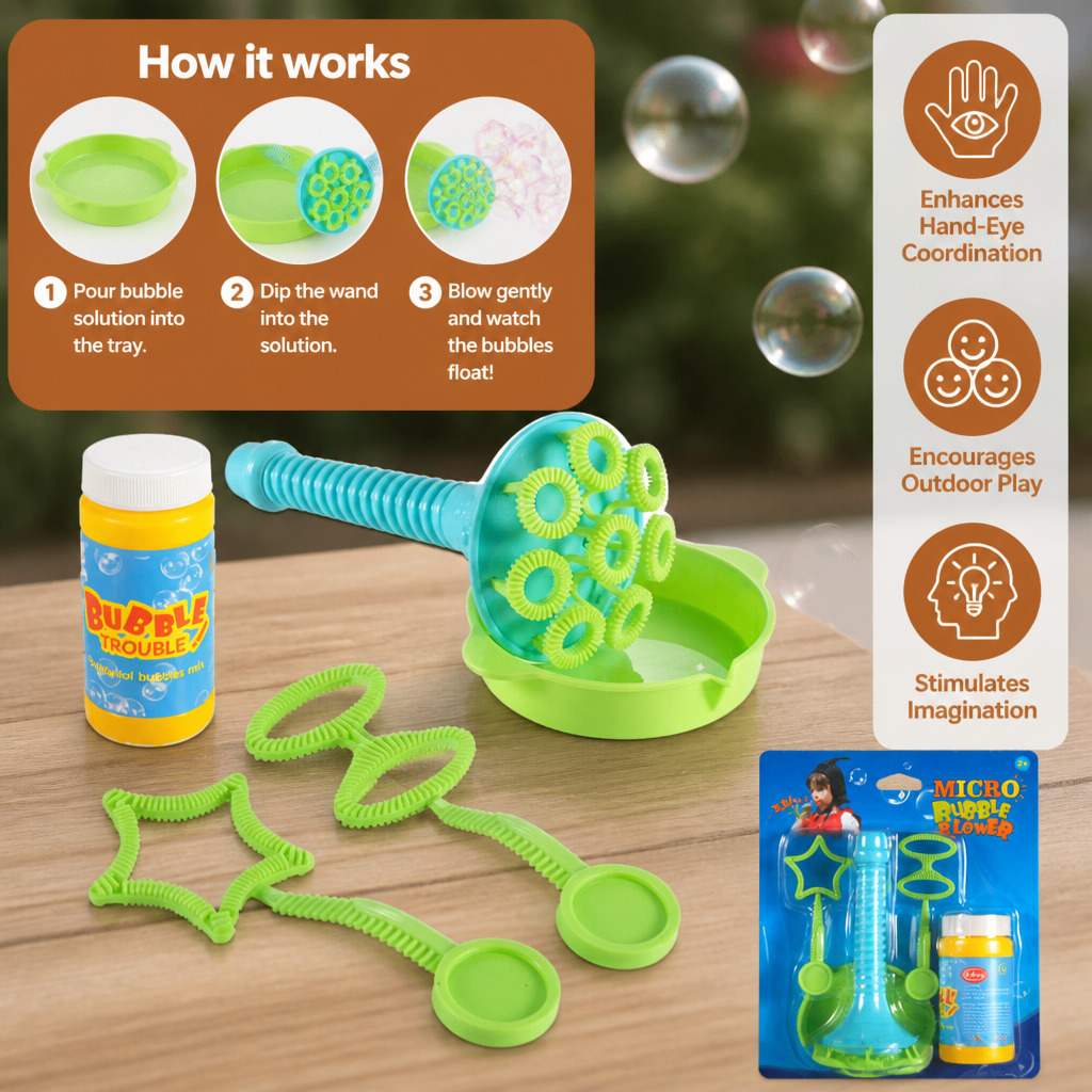 Magic Bubble Blower Stick Set