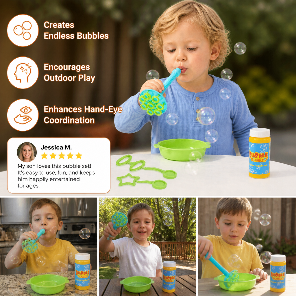 Magic Bubble Blower Stick Set