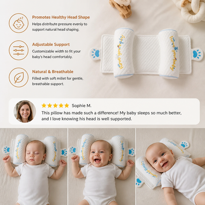 Adjustable Baby Head Shaping Pillow with Millet Filling