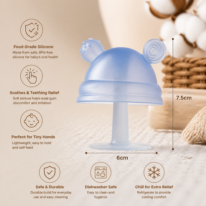 Baby Mushroom Silicone Teether for Tiny Hands