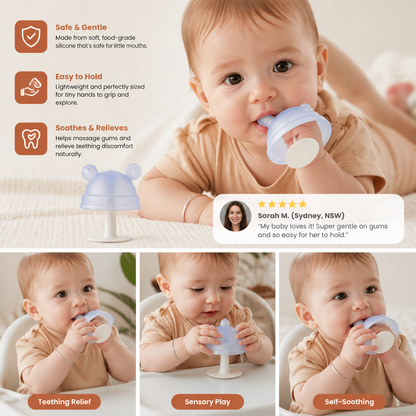 Baby Mushroom Silicone Teether for Tiny Hands