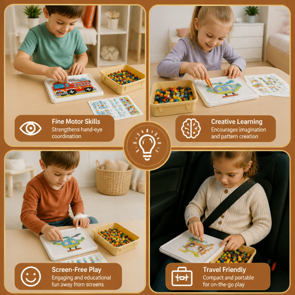 Montessori Learning Peg Mosaic Board