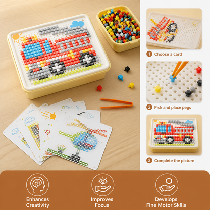 Montessori Learning Peg Mosaic Board