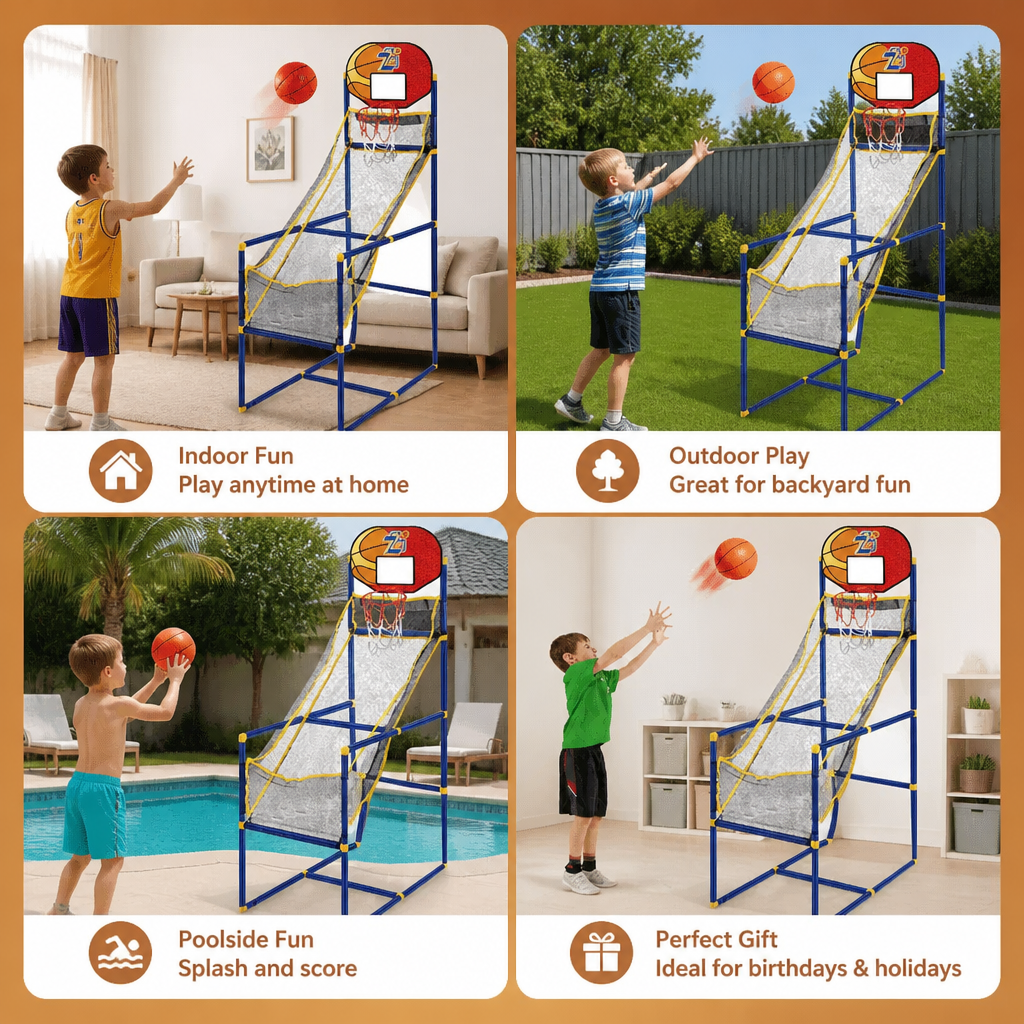 Adjustable Kids Basketball Hoop Set - That Grows With Your Kids