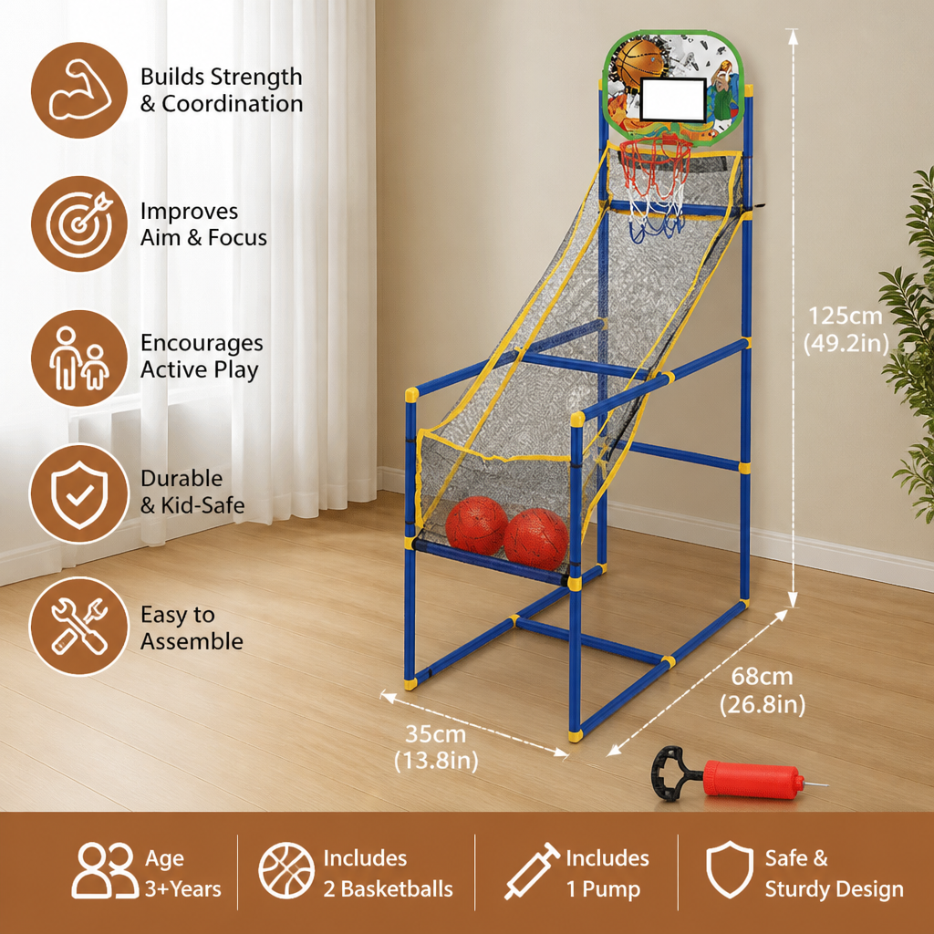 Adjustable Kids Basketball Hoop Set - That Grows With Your Kids