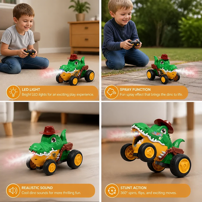 Remote Control Crocodile Stunt Car – Lights, Spray & Sound Effects