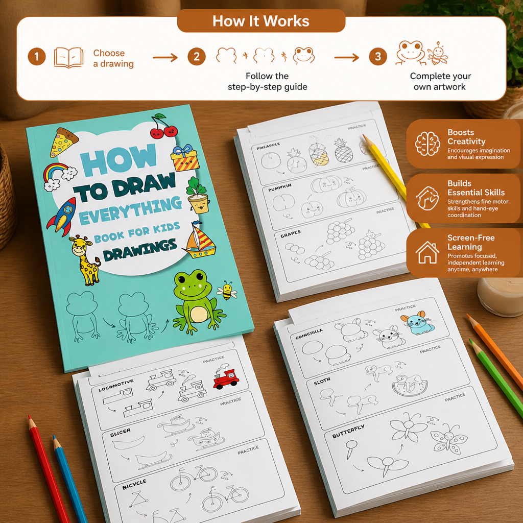 Montessori How to Draw Activity Book – Step-by-Step Learning & Drawing Practice