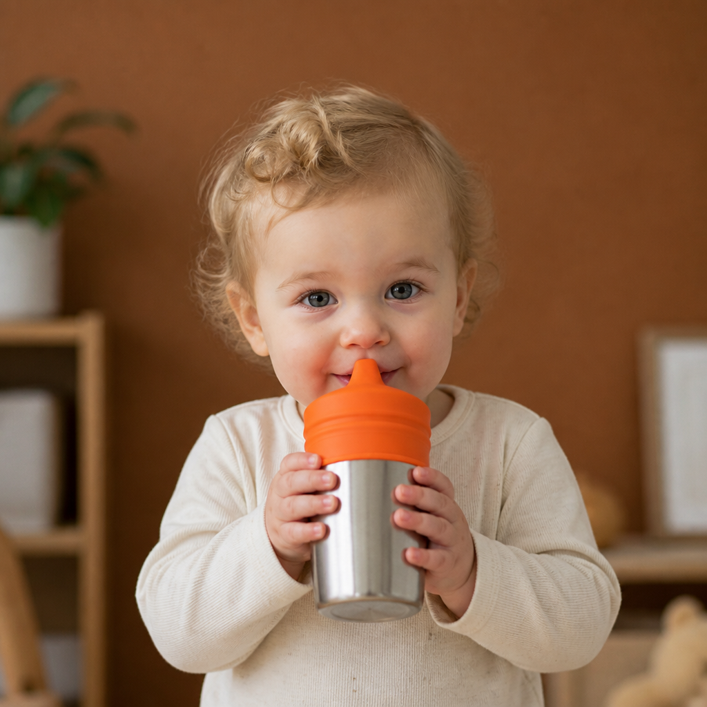 BPA-Free Spillproof Silicone Sippy Cup Lids with Straw