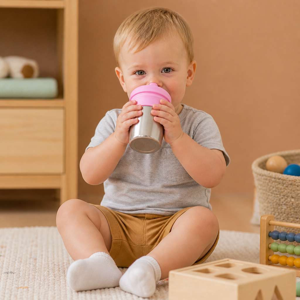 BPA-Free Spillproof Silicone Sippy Cup Lids with Straw
