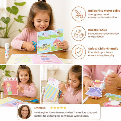 Kids Scissor Skills Activity Book – Safe Cutting Practice with Safety Scissors