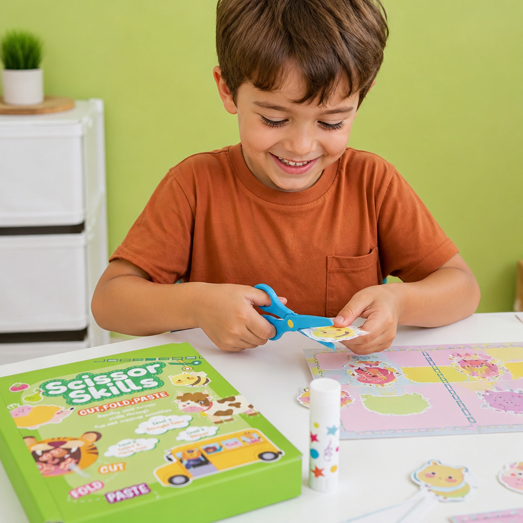 Kids Scissor Skills Activity Book – Safe Cutting Practice with Safety Scissors