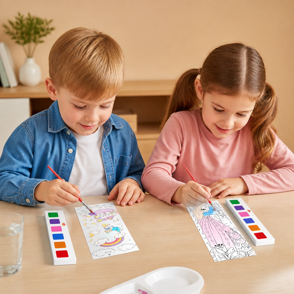 All-in-One Watercolour Painting Book with Built-In Paint & Brush