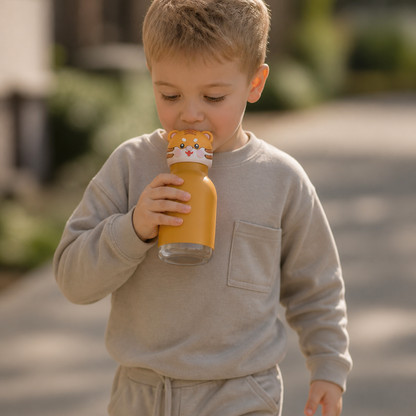 Cute Cartoon Animal Insulated Stainless Steel Straw Cup – 480ml
