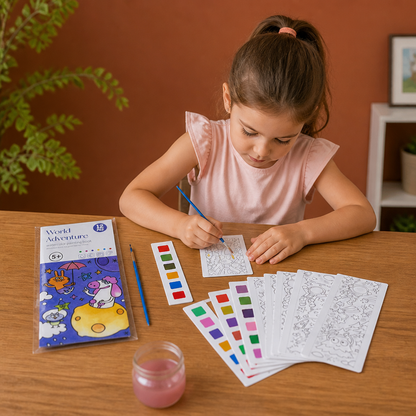 All-in-One Watercolour Painting Book with Built-In Paint & Brush