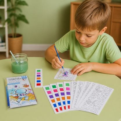 All-in-One Watercolour Painting Book with Built-In Paint & Brush