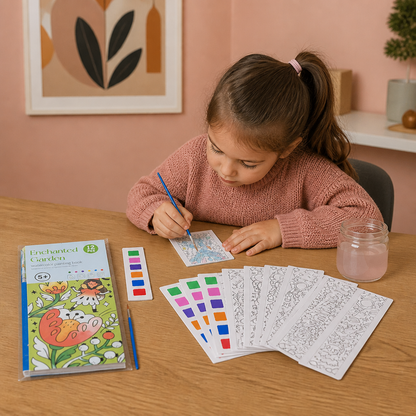 All-in-One Watercolour Painting Book with Built-In Paint & Brush