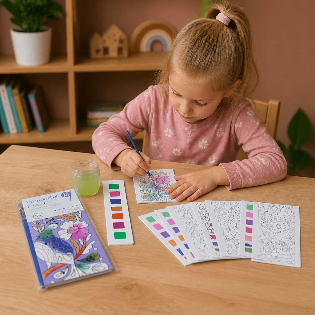 All-in-One Watercolour Painting Book with Built-In Paint & Brush