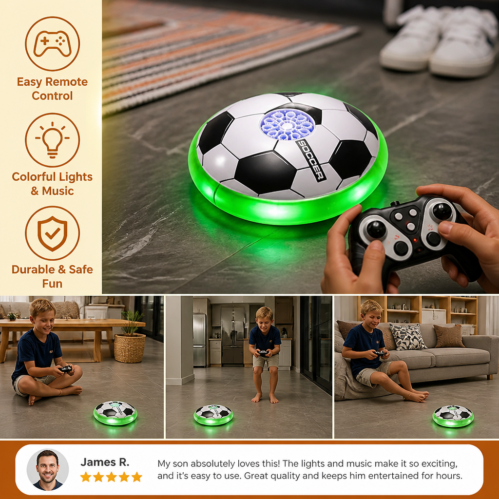 Remote Control Soccer Bubble Ball with Lights & Music