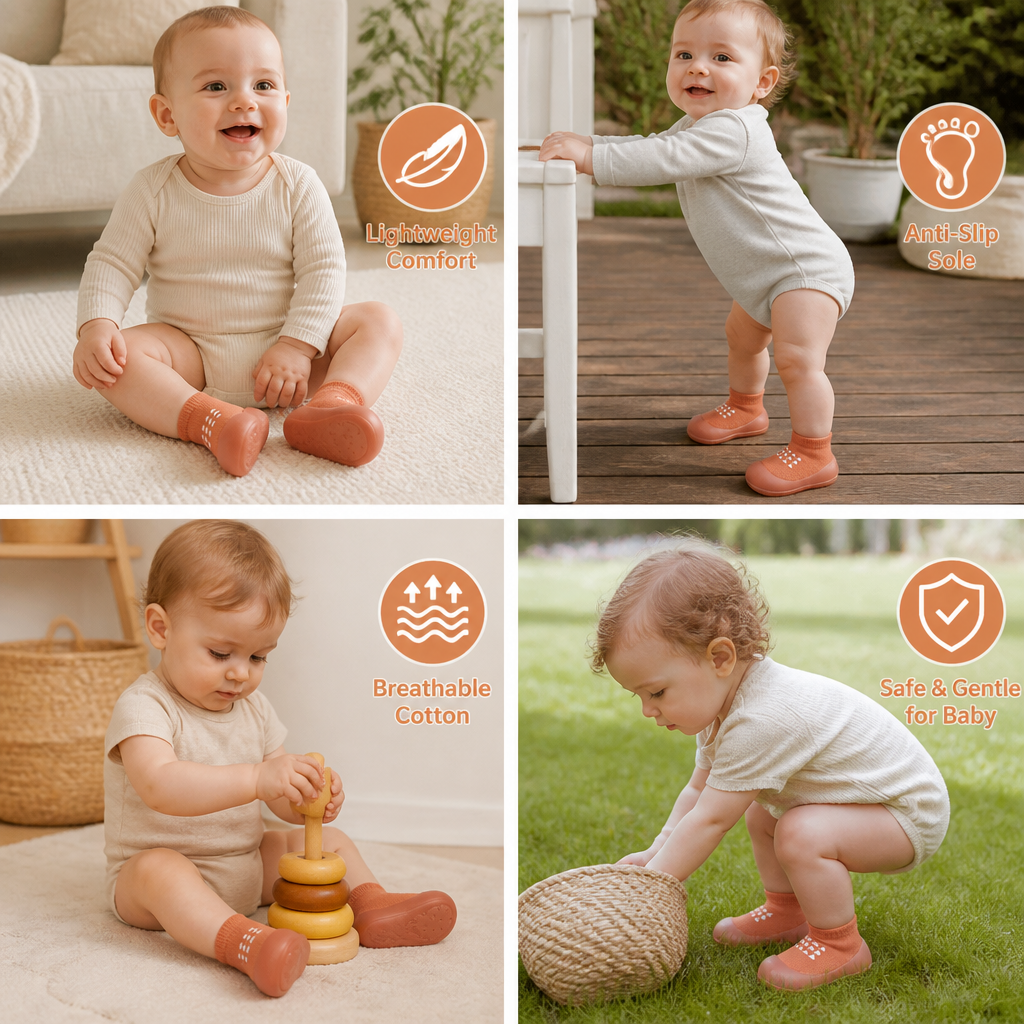 Baby Sock Shoes – Lightweight & Breathable First Walking Shoes
