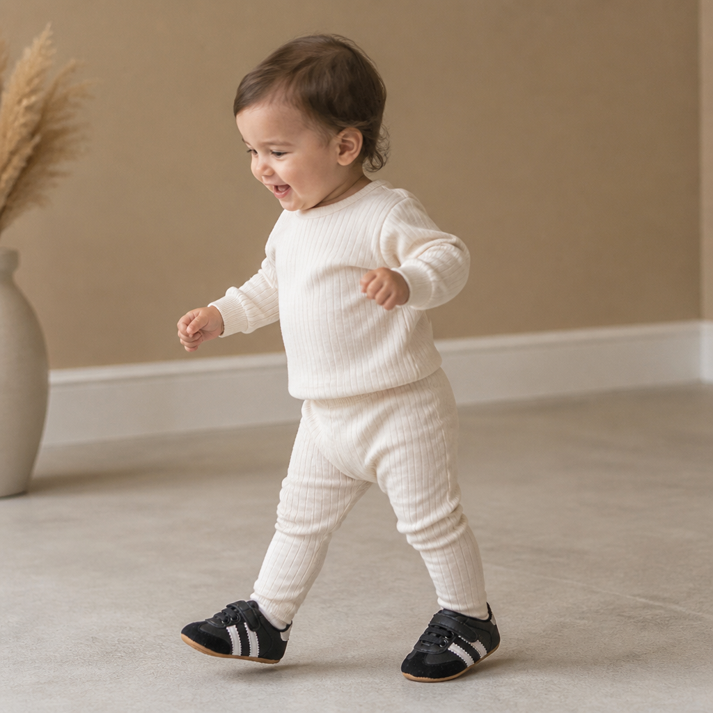 Classic Retro Baby Sneakers – Soft Sole First Walking Shoes