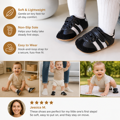 Classic Retro Baby Sneakers – Soft Sole First Walking Shoes