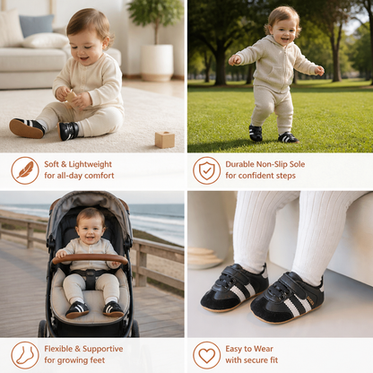 Classic Retro Baby Sneakers – Soft Sole First Walking Shoes