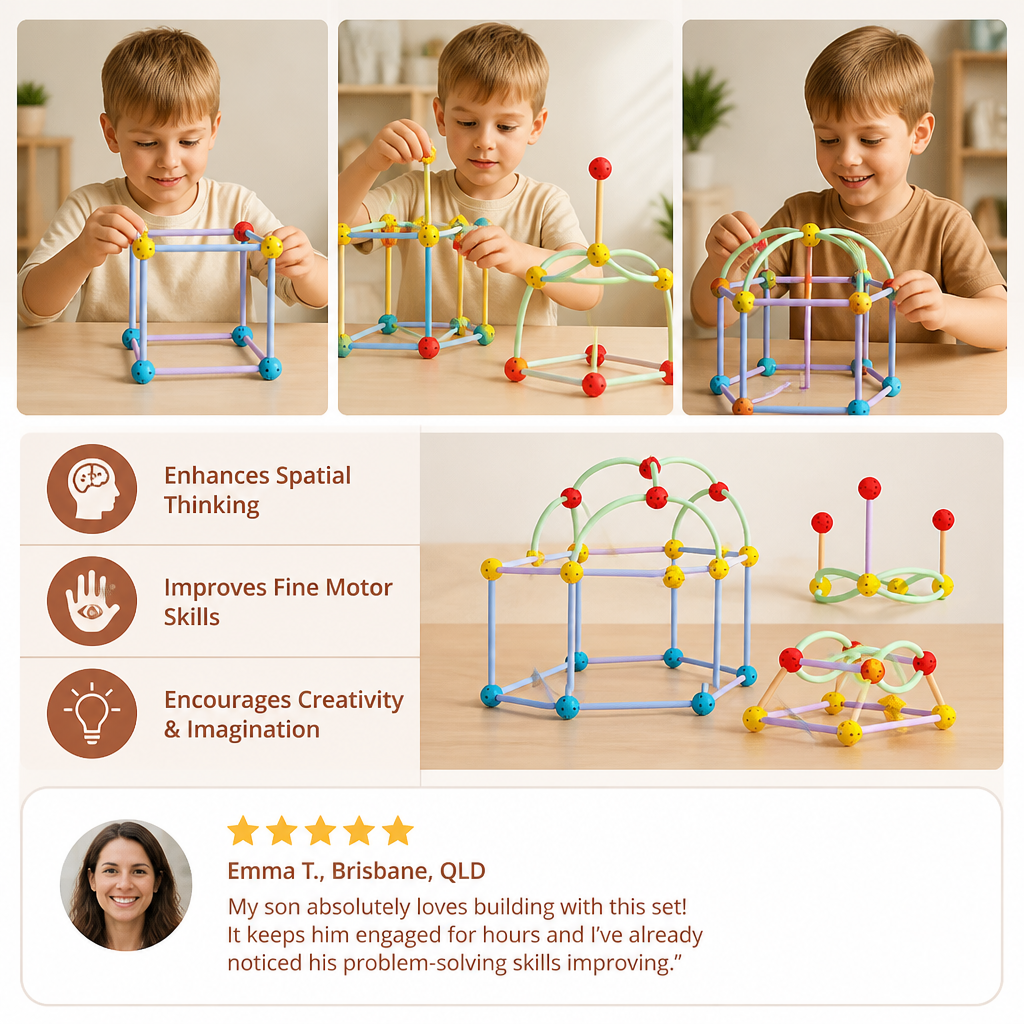 3D Geometry Building Kit – Educational Construction & Spatial Learning Toy
