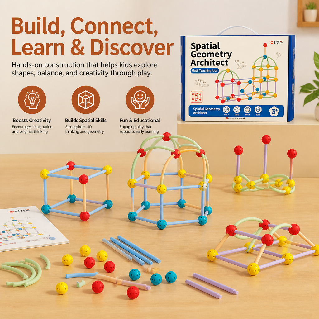3D Geometry Building Kit – Educational Construction & Spatial Learning Toy