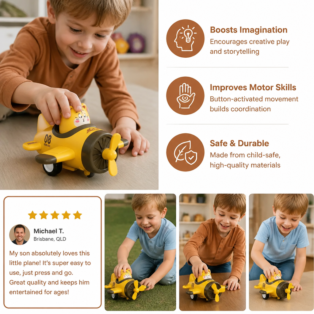 Press & Go Animal Airplane & Truck Toy for Kids