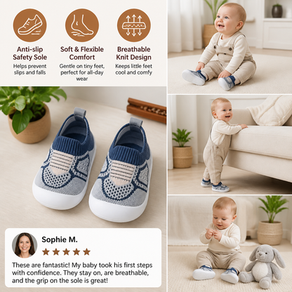 Soft Knit Anti-Slip Baby Sock Shoes for First Steps