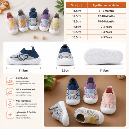 Soft Knit Anti-Slip Baby Sock Shoes for First Steps