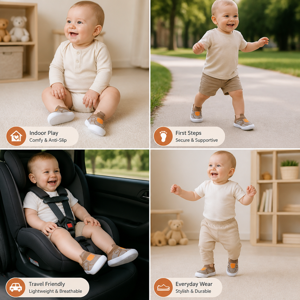 Soft Knit Anti-Slip Baby Sock Shoes for First Steps